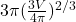 3\pi(\frac{3V}{4\pi})^{2/3} 